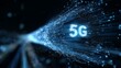 © Mitchell - A futuristic representation of 5G technology with glowing blue lines and particles on a dark background