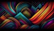 © John - colorful geometric line pattern on black background vibrant abstract design