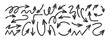 © Arina - Hand-drawn arrow set with doodle markers and pen strokes. Vector icons featuring handwritten sketches, squiggles, and decorative arrows. Vector illustration.