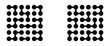 © Snap Smith - Diagonal meta ball connected circles shape. Abstract nerve cell dots or computer nano net. Meta ball Set. Vector Connect Circle Shapes. Abstract Geometric Dots.