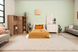 © Pixel-Shot - Interior of teenager's room with bed, sofas and plants