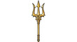 © jas - Golden Trident Weapon Symbol of Power and Mythology on White Background