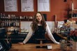 © Roman - Female barista standing behind counter in coffee shop