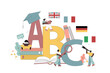 © Tanya Selez - Education. People learn a language. Language classes. Internship. Training to speak a foreign language