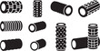 © Ismail - Set of black rubber dumbbell weights isolated on white background for fitness and workout