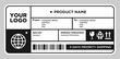 © Ramosh Artworks - Cargo shipping delivery sticker vector. Shipment label template. Delivery  mockup. Fragile, handle icon. Information about company recipient.  Vector illustration