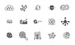 © MdShohidul - A collection of 15 futuristic technology and artificial intelligence icons in black and white.