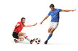 © Ljupco Smokovski - Football players in action, one performing a tackle