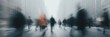 © misunderst00d - Abstract motion blur of people walking on busy city street, dynamic urban scene with sense of movement and anonymity