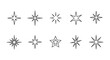 © ikhan6006 - Outline Burst and Sparkle Star Shapes Vector Icon Set on Isolated White Background