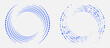 © Mykola Mazuryk - Abstract blue halftone spiral dots on light grey background. Vector vortex for technology, data flow and AI concepts. Radial graphic design element for modern projects.