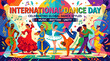 © Ateeq - International dance day celebration with diverse people dancing various styles globally with music and rhythm