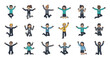 © Roti - People Jumping in Various Poses.