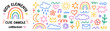 © AnyaLi - Crayon cute kids elements, chalk pencil preschool kindergarten doodle icons set. Hand drawn daycare and children drawings, childish scribble rainbow, stars, flower, crown in sketch style