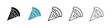 © Lovely - Pizza slice line icon set. italian cheese pizza vector symbol. pepperoni pizza icon for UI designs. Thin line customizable illustration. Contour symbol. Vector isolated outline drawing. Editable