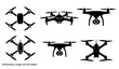 © Romjan - Minimal Drone Silhouette Collection Black Quadcopter Aircraft Vector Icons