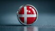 © BlackLion - Flag of Denmark displayed on a round button lying on a flat surface