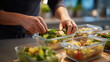 © forenna - Person meal prepping containers of balanced healthy food for the entire week on a Sunday kitchen session, perfect for weight loss nutrition preparation, healthy eating habit, meal planning, modern