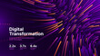 © ec0de - Futuristic Internet Data Stream. AI Processing Visualization with Dynamic Flow. Technology Innovation in Purple Gradient. Abstract Digital Connectivity Design.