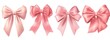 © Madinah - Four elegantly rendered pink bows, varying shades, isolated on white background