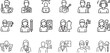 © SB  - Creative jobs thin line icon set with designer, artist, writer, developer, and creative profession symbols.