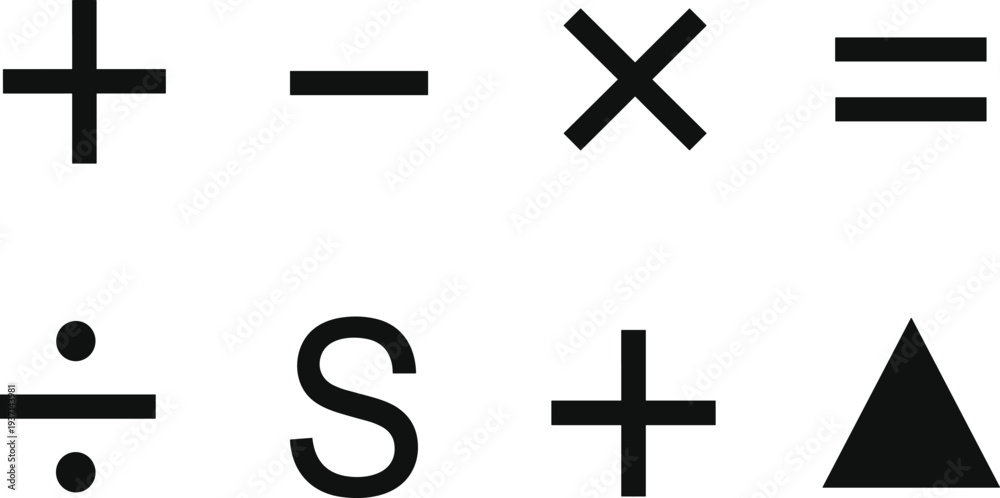 M Symbol In Math Mathematical Symbols Set Vector Illustration Including Plus Minus ...
