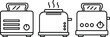 © Shamim - Modern toaster appliance line icon set kitchen breakfast equipment outline vector collection for cooking and home appliance design