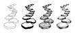 © David - Four sets of stepping stone paths illustrated in different artistic styles including simple outline, solid silhouette, engraved woodcut, and stippled dotwork for a vintage look