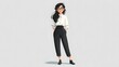 © Jojo* - Stylish Cartoon Woman with Glasses and Casual Outfit.