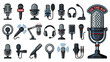 © GW - Microphone collection for broadcasting podcasting and music studio