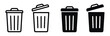 © Rifat - Set of trash can icons for deleting files and data