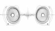 © sungedi - Two Speakers with Sound Wave Visualization in Sketch Style.