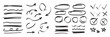 © Daishin - Arrow, circle, underline marker hand pen set. Arrow line marker hand drawn brush pencil sketch. Doodle check, cross, star oval round icon sign symbol texture rough. Vector illustration