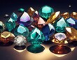© Kevin - assorted colorful gemstones including diamonds sapphires and emeralds showcasing their brilliance and variety