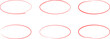 © Pakiza - Red Circle Highlight Pen Ovals Doodle Hand Drawn Vector Illustration