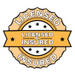 © Breanna - Licensed and Insured Badge Vector Illustration for Business Trust and Professional Service with Transparent Background