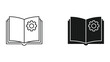 © SHAHRIYAR RASEL - Open Book with Cogwheel Icon | Technical Manual, Engineering Guide, Instructions Symbol