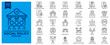 © Rusma Ratri Handini - Social policy icon set line style illustration. Contains icons for affordable housing, unemployment benefit, education reform, poverty reduction, public health, tax relief, disability support.