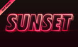 © WS Design - Sunset neon text effect with red orange gradient glow and retro futuristic line art style