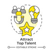 © IMG visuals icons - Attract top talent multi color concept icon. Qualified candidates. Employer branding importance. Round shape line illustration. Abstract idea. Graphic design. Easy to use in promotional material