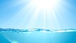 © gelas - Sunny skies reflecting on water surface, creating a vibrant, light blue scene