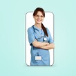 © BillionPhotos.com - A female doctor on smartphone screen