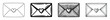 © artefactum - Four distinct envelopes with heart designs illustrate love and communication in various artistic black and white styles.