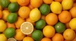 © AkuAku - Colorful arrangement of mixed citrus fruits including limes lemons and oranges