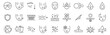 © Jolly J - Skin concern benefits line icon set. Anti acne, wrinkle reduction, hydration droplet, barrier shield, cooling snowflake, overnight recovery outline vector illustrations. Signs for skincare treatment.