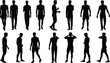 © Sohagh's World - Male Body Silhouette Collection with Standing, Walking, and Casual Man Poses Isolated for People and Character Design
