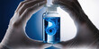 © Napaporn - Gloved hands hold medical technology vial with swirling blue liquid creating calm scientific mood