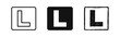 © ICONS FOR YOU - Learner Driver L Plate Icon Set - Provisional Driving License Symbol in Outline, Solid, and Hand-Drawn Styles