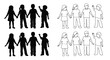 © MK2.00 - Group of children holding hands both outlined and as a silhouette