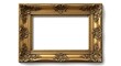 © Shamim Akhtar - Ornate gold picture frame isolated white.